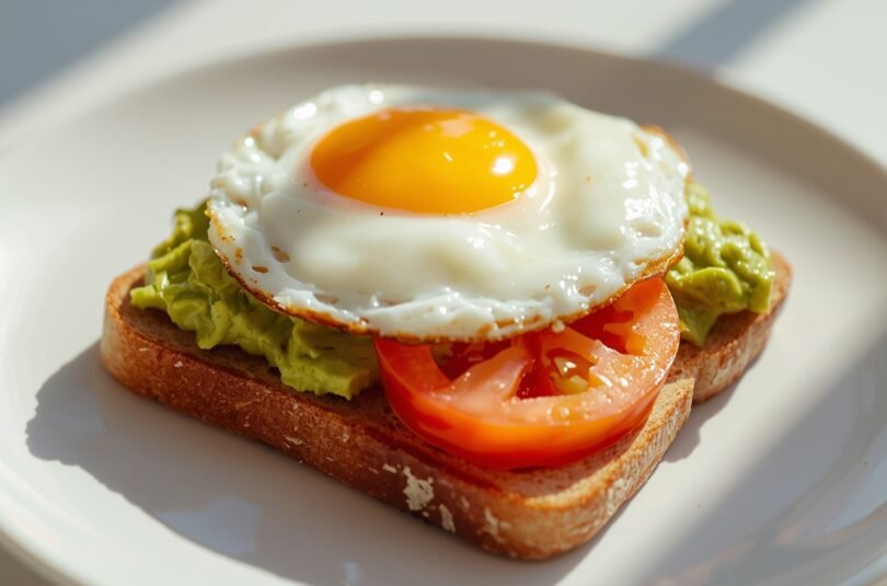 Avocado Toast with Eggs and Tomatoes