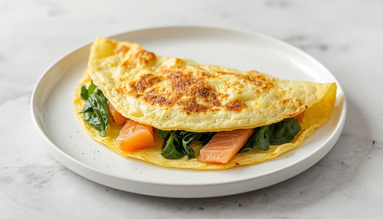 Egg White Omelet with Smoked Salmon and Spinach Egg White Omelet with Smoked Salmon and Spinach