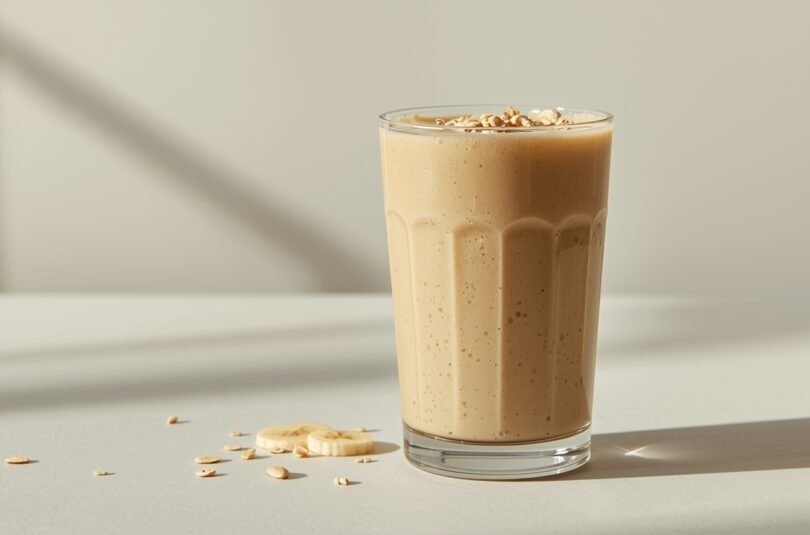 Energy Smoothie with Banana, Oats, and Almond Butter