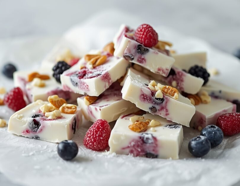 Frozen Yogurt Bark with Berries and Nuts