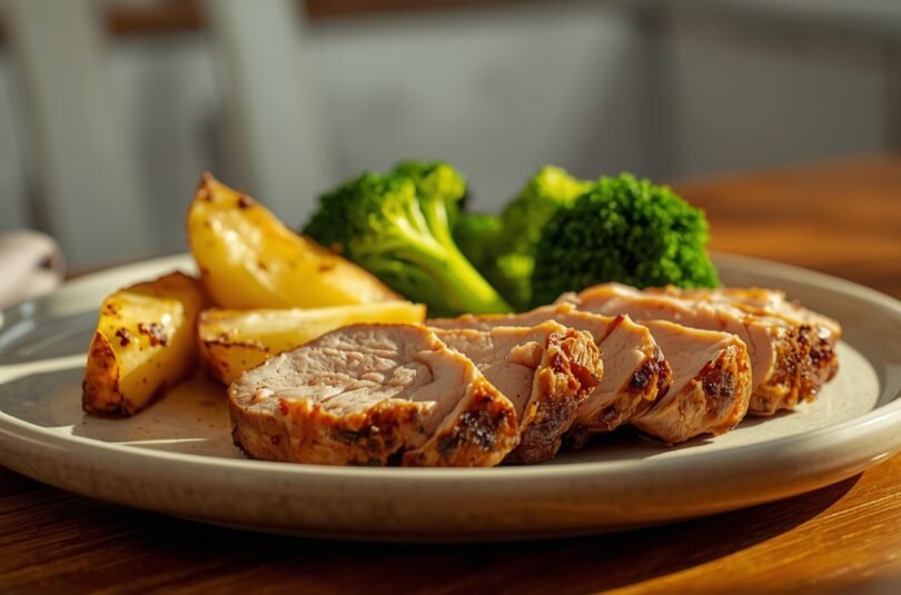 Pork Tenderloin with Roasted Potatoes and Broccoli