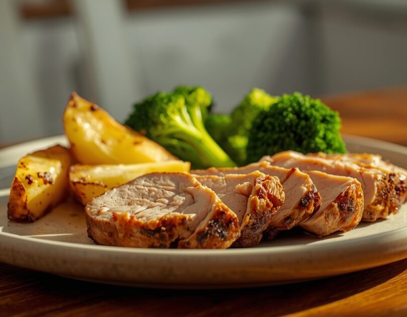 Pork Tenderloin with Roasted Potatoes and Broccoli