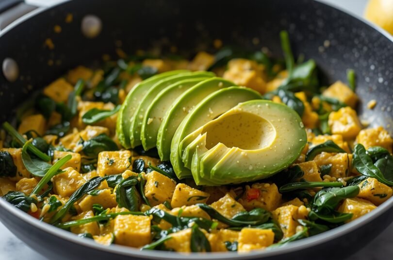 Scrambled Tofu with Spinach and Avocado
