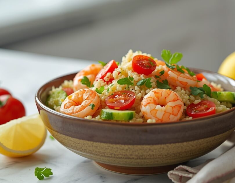 Shrimp Couscous Salad with Lemon and Olive Oil