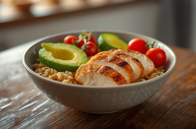 Chicken Avocado Brown Rice Bowl
