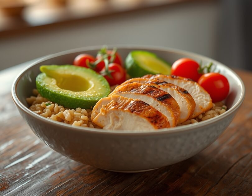Chicken Avocado Brown Rice Bowl