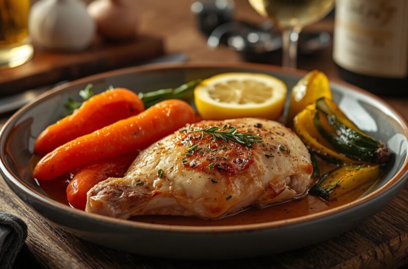 Garlic Lemon Chicken with Roasted Vegetables