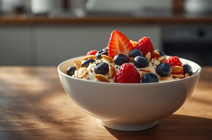 Greek Yogurt Berry Protein Dessert Bowl