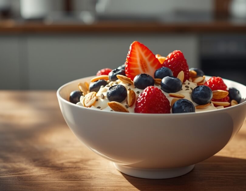 Greek Yogurt Berry Protein Dessert Bowl